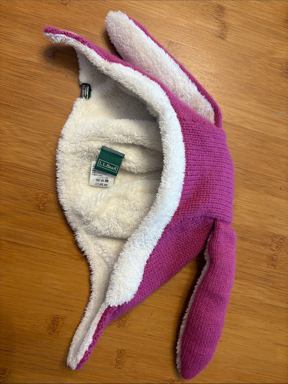 Baby LL Bean Pink Winter Hat with Ears 6-12 Months